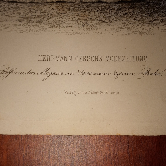 ❌️SOLD❌️Antique 1857 German Fashion Plate Herrmann Gerson's Modezeitung - Picture 5 of 11